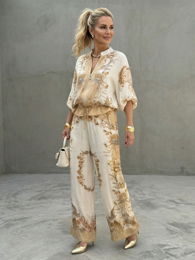 Ensemble Deux Pièces Femme avec Chemisier Zippé Lucyle