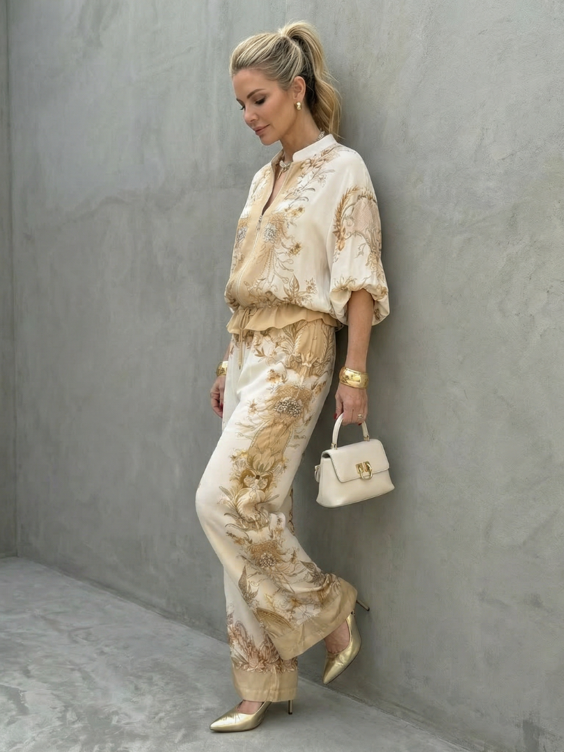Ensemble Deux Pièces Femme avec Chemisier Zippé Lucyle