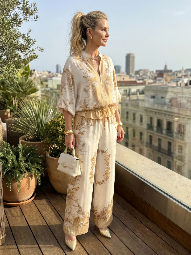 Ensemble Deux Pièces Femme avec Chemisier Zippé Lucyle