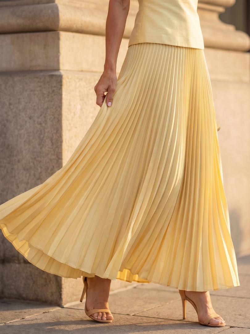 Ensemble Jupe Plissée Femme avec Corsage Structuré Lucyle