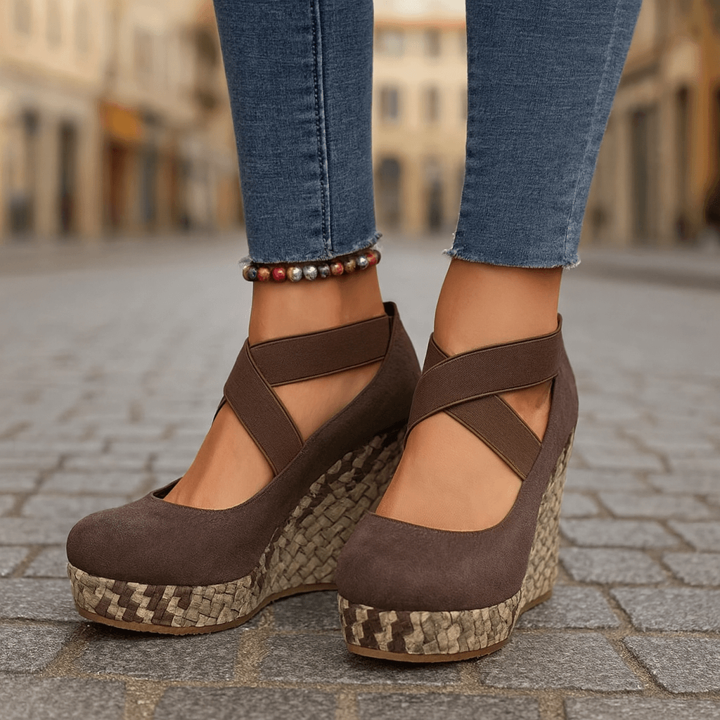 Escarpins Compensés Femme avec Sangles Élastiques Lucyle