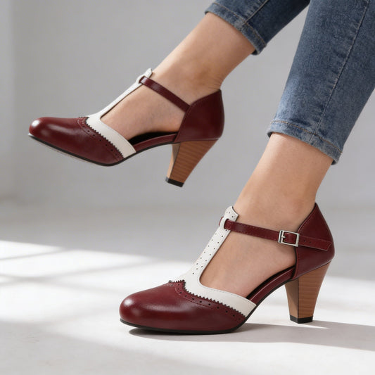 Escarpins Femme avec Bride en T Vintage Lucyle