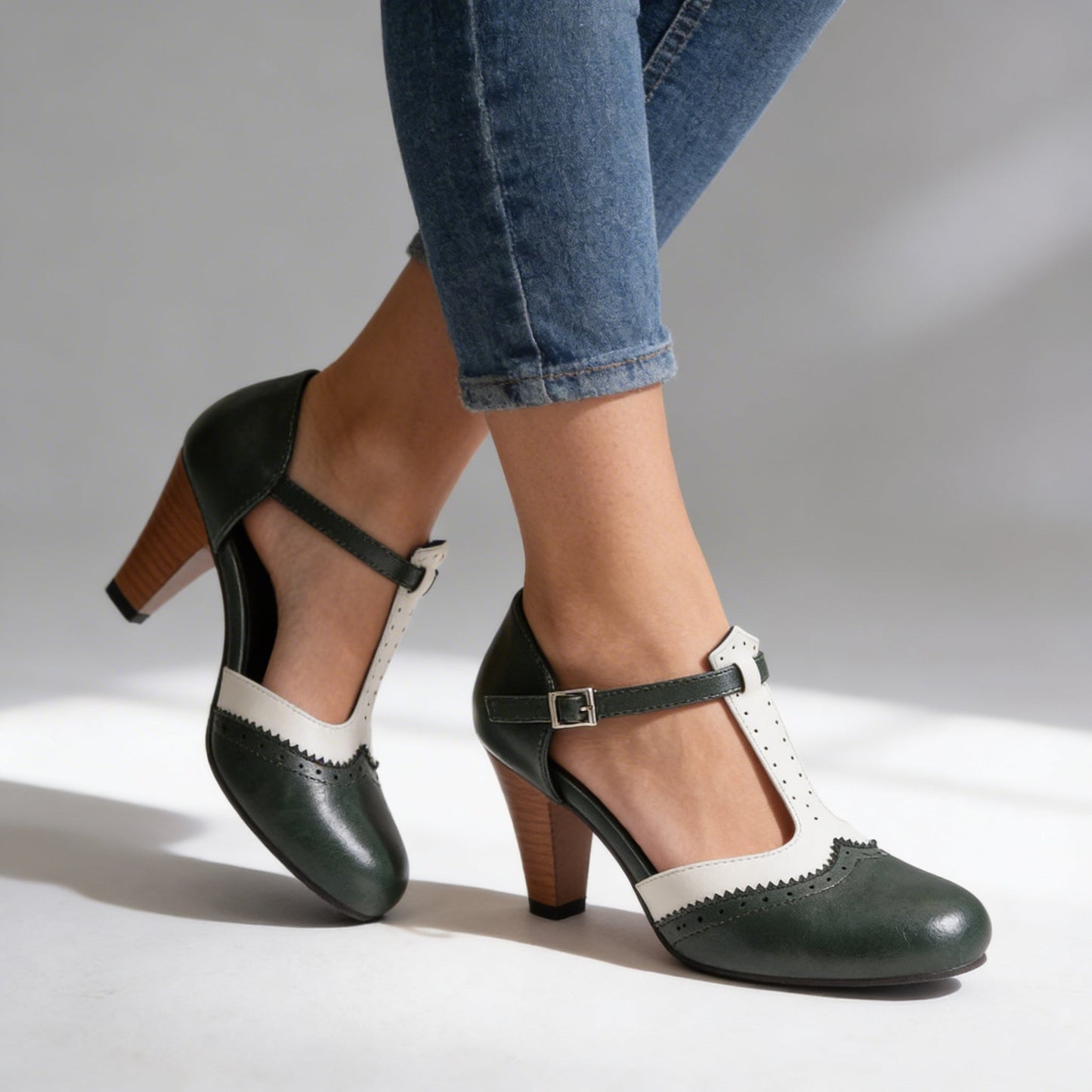 Escarpins Femme avec Bride en T Vintage Lucyle