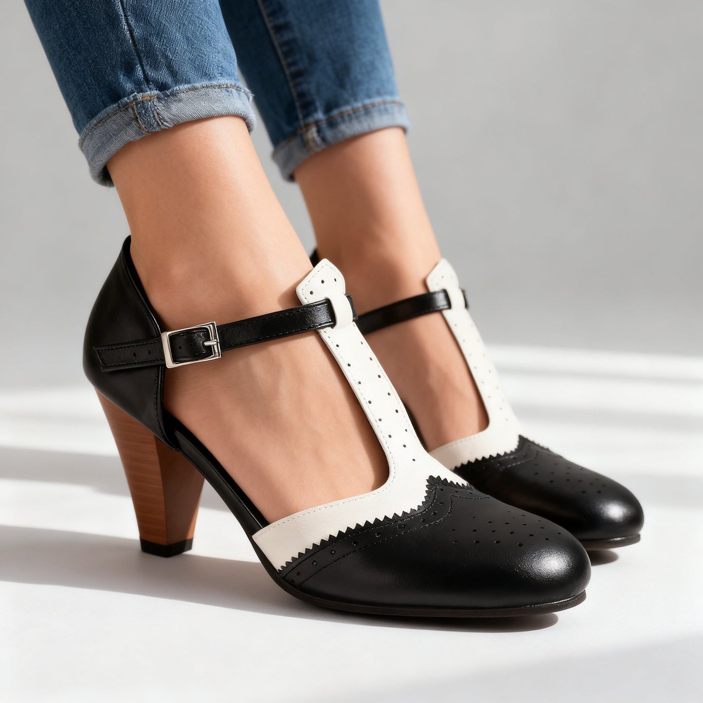 Escarpins Femme avec Bride en T Vintage Lucyle