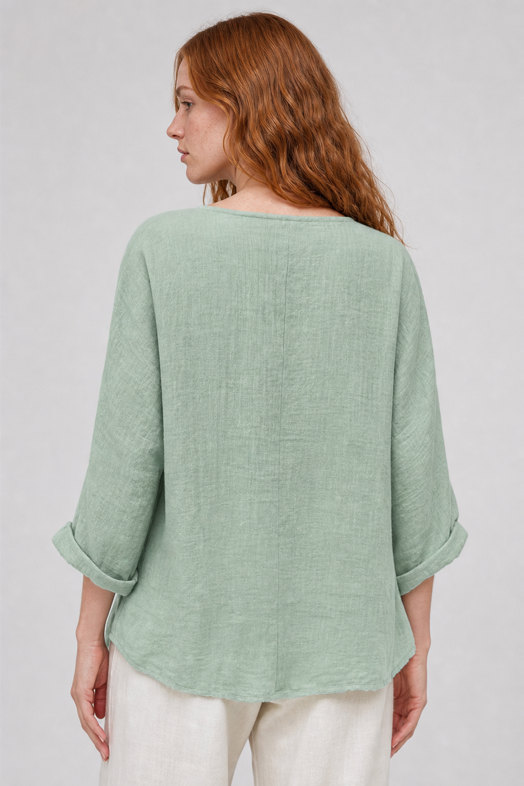 Haut Femme en Coton avec Col V Boutonné Lucyle
