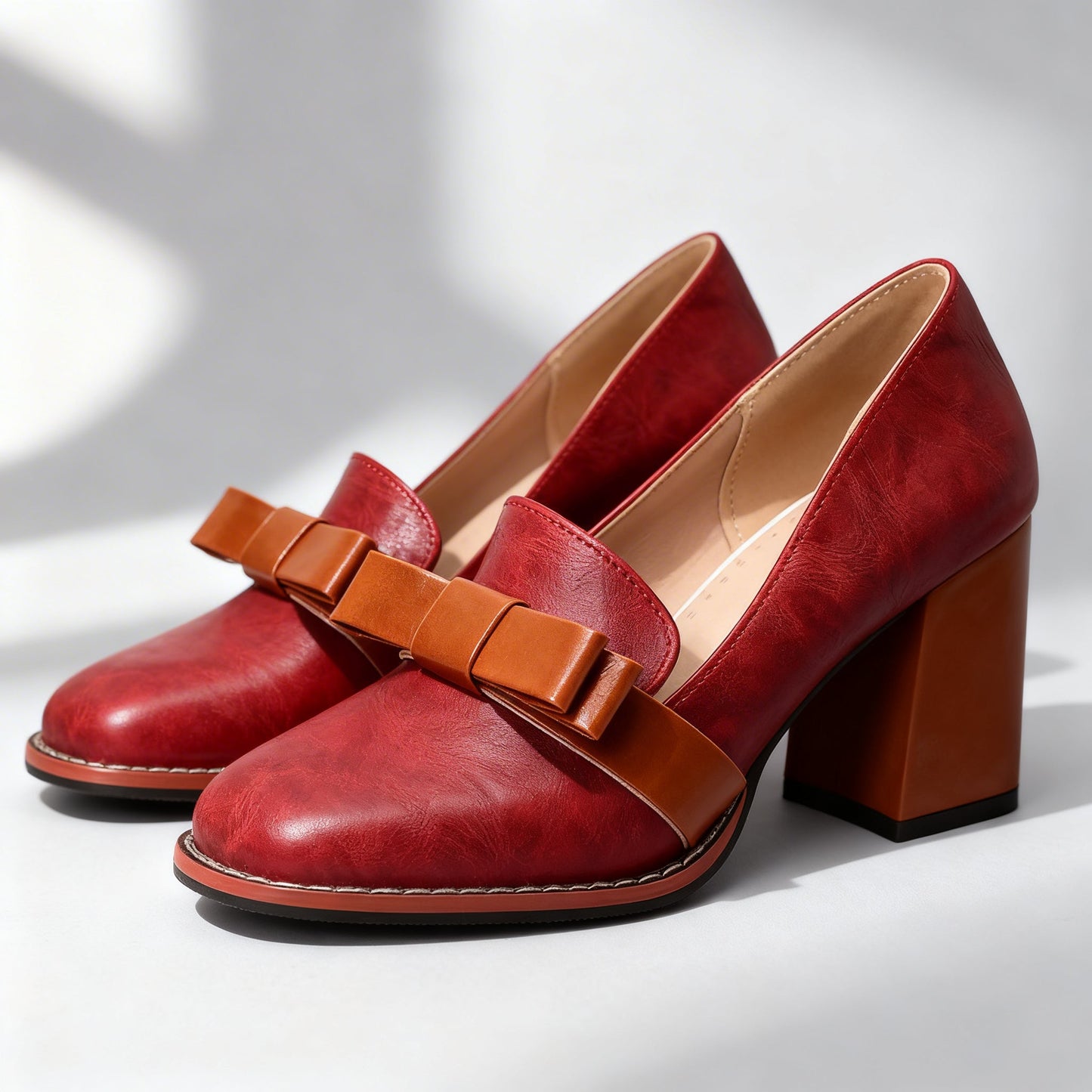 Mocassins Femme à Bride Noeud avec Talon Bloc Lucyle