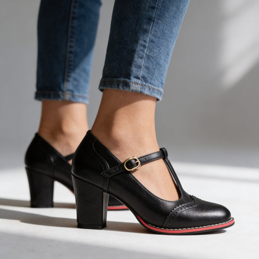 Mocassins Femme avec Boucle T-strap Confortables Lucyle