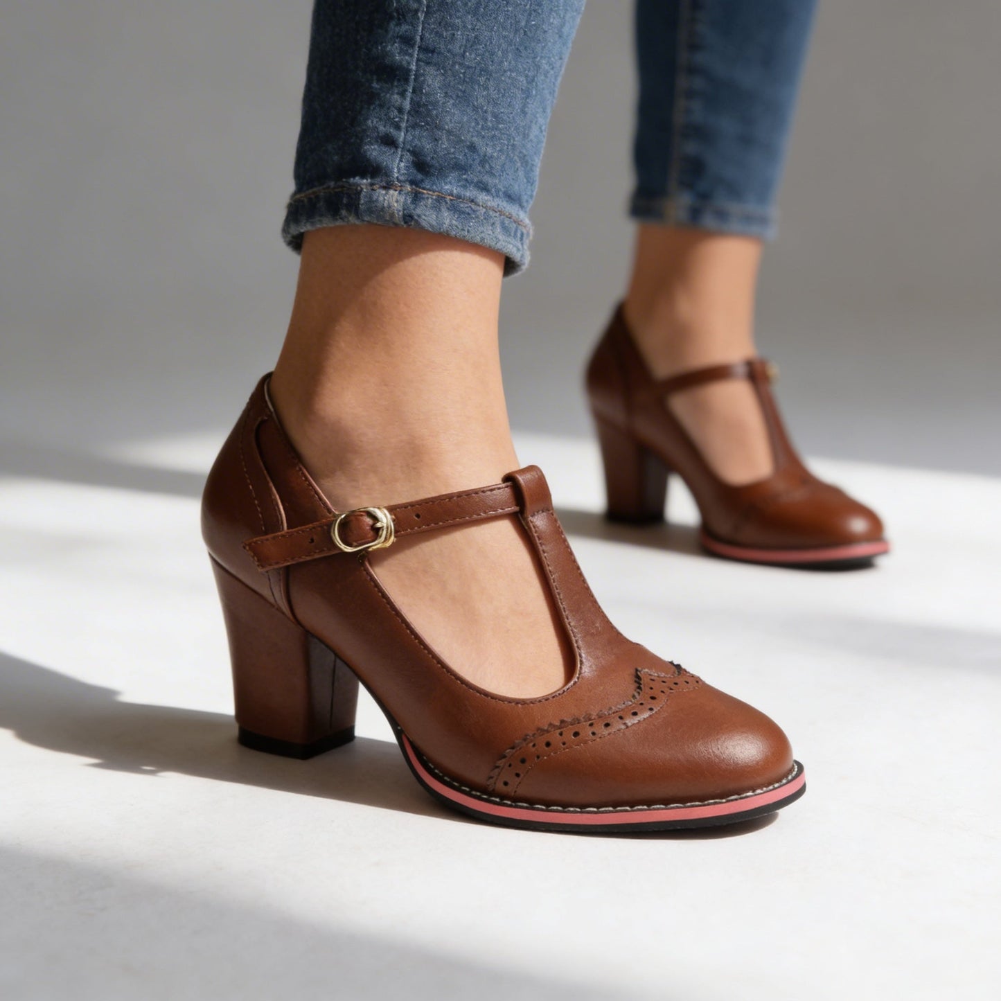 Mocassins Femme avec Boucle T-strap Confortables Lucyle