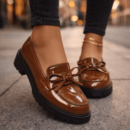 Mocassins Femme avec Détail Nœud en Cuir Lucyle