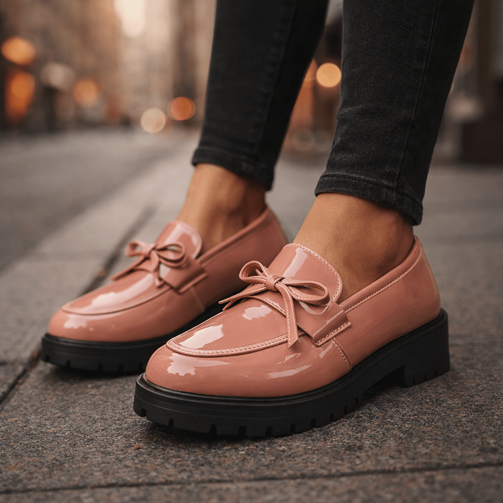 Mocassins Femme avec Détail Nœud en Cuir Lucyle