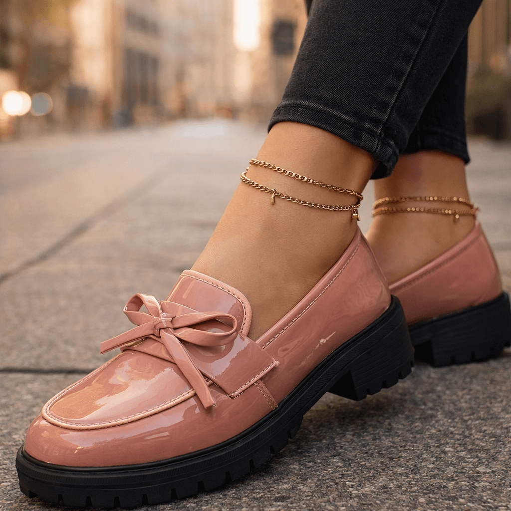 Mocassins Femme avec Détail Nœud en Cuir Lucyle