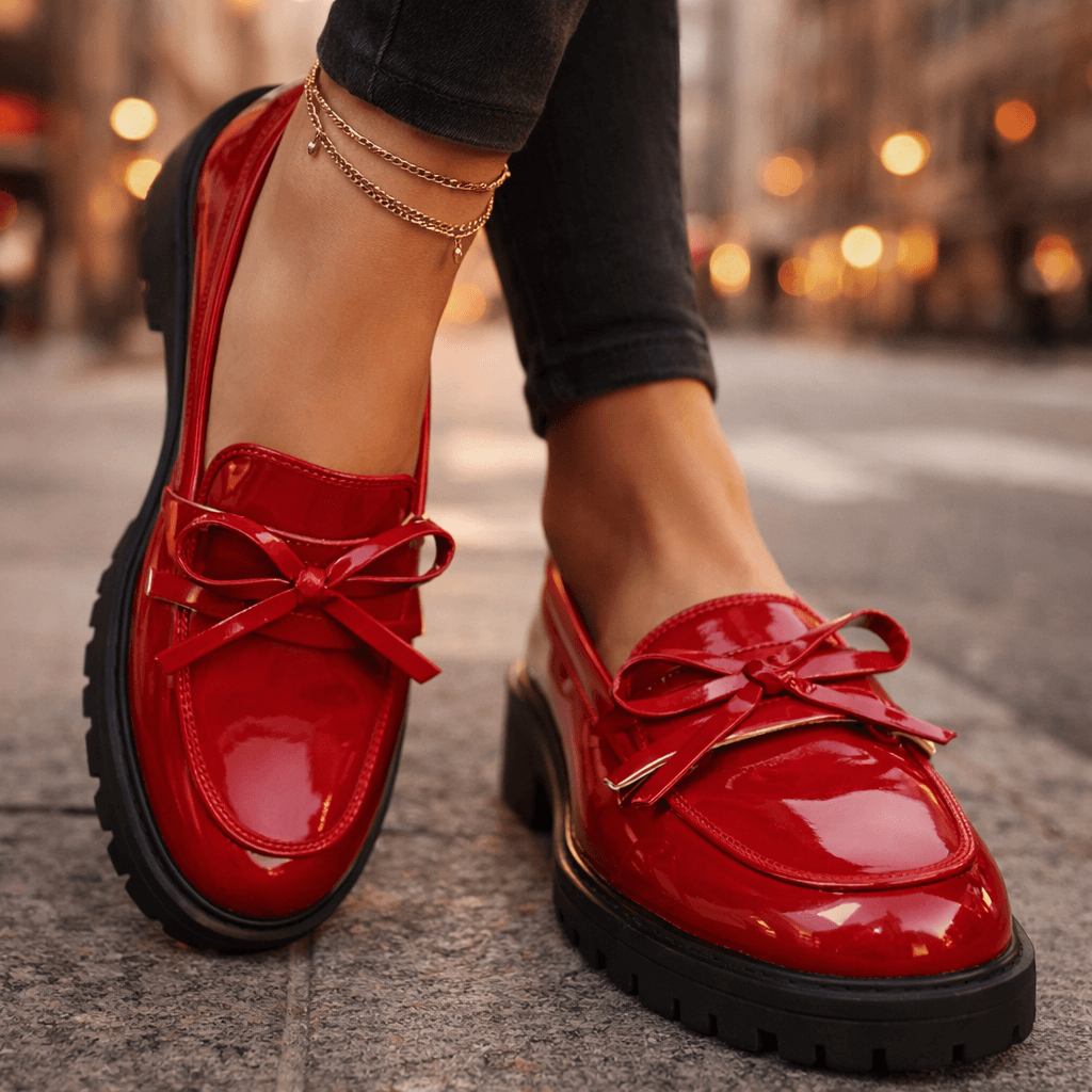 Mocassins Femme avec Détail Nœud en Cuir Lucyle