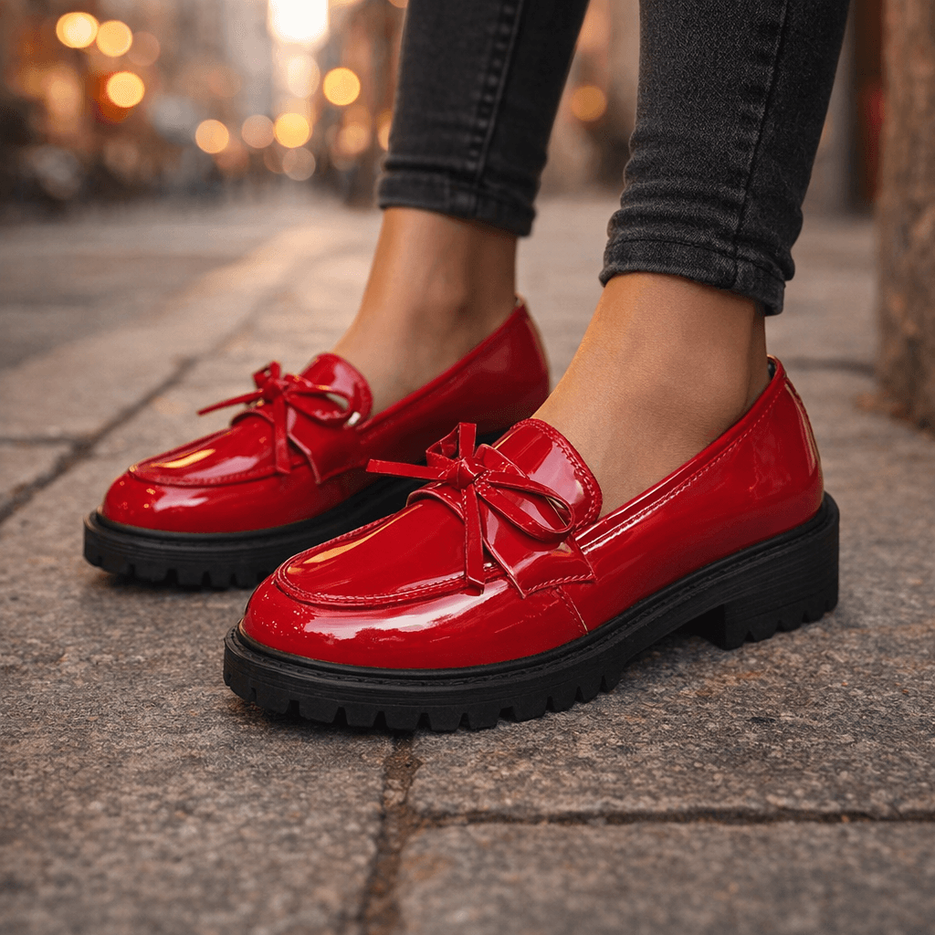 Mocassins Femme avec Détail Nœud en Cuir Lucyle