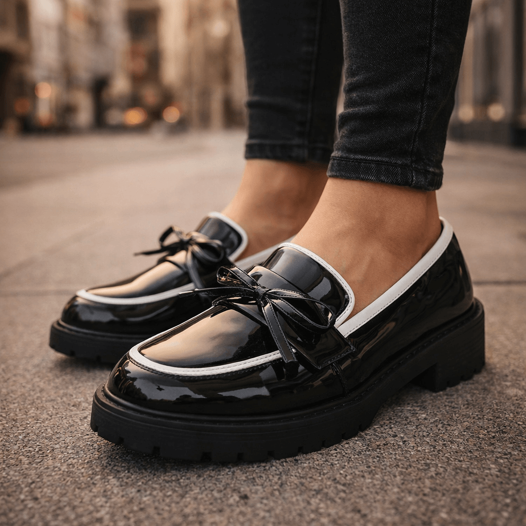 Mocassins Femme avec Détail Nœud en Cuir Lucyle