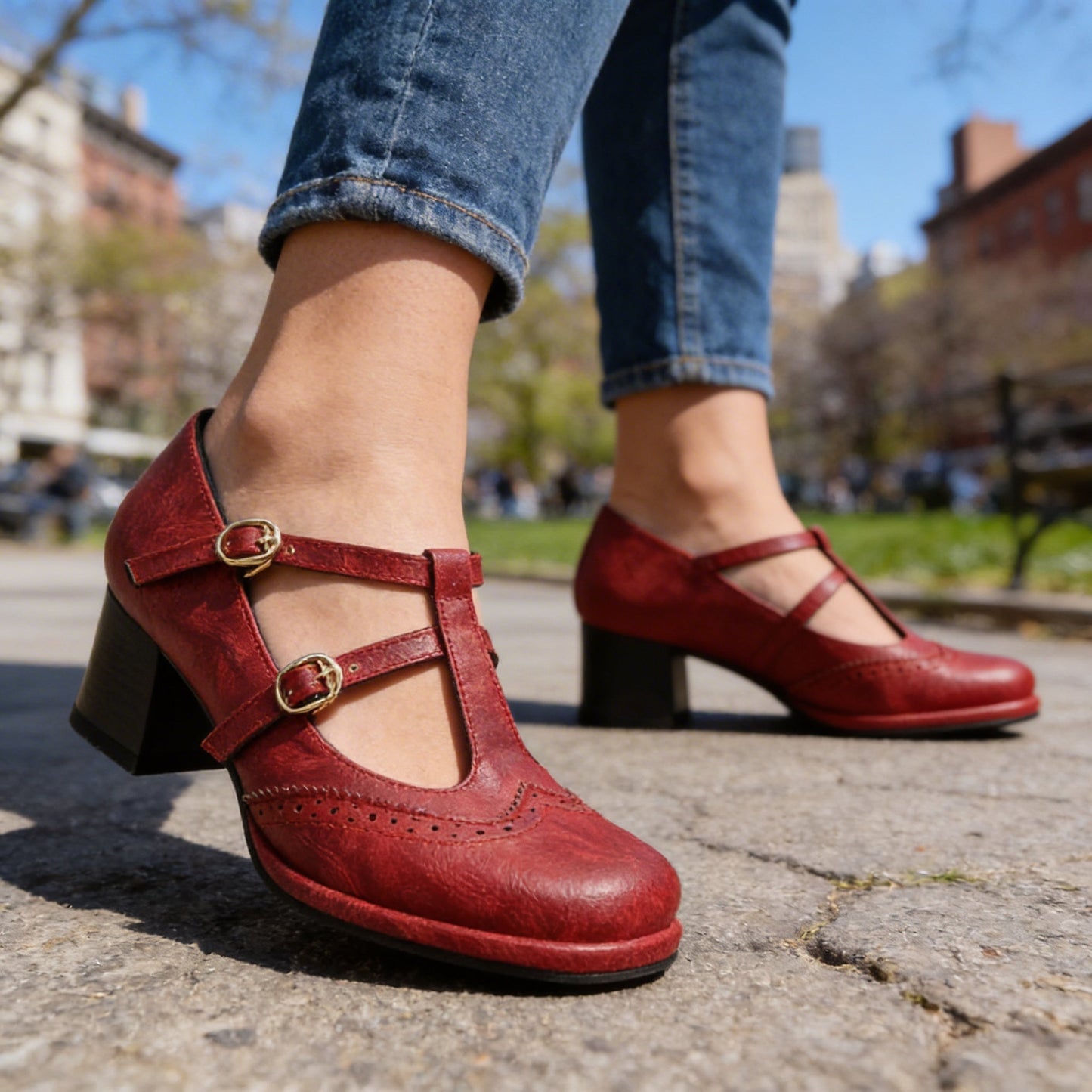 Mocassins Femme avec Double Bride en Cuir Lucyle