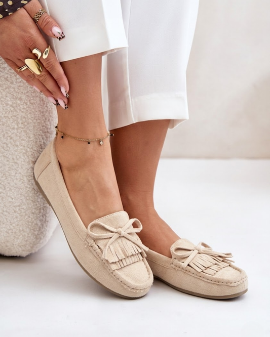 Mocassins Femme avec Franges et Nœud Lucyle