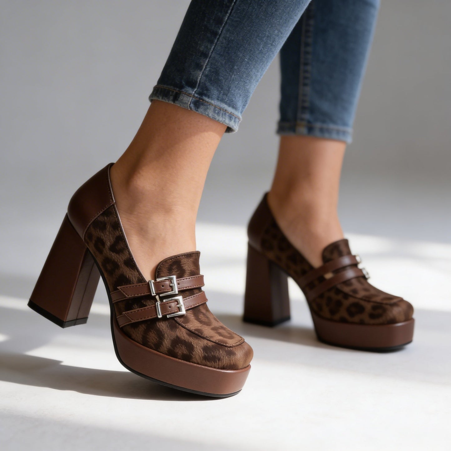 Mocassins Femme avec Imprimé Léopard Lucyle