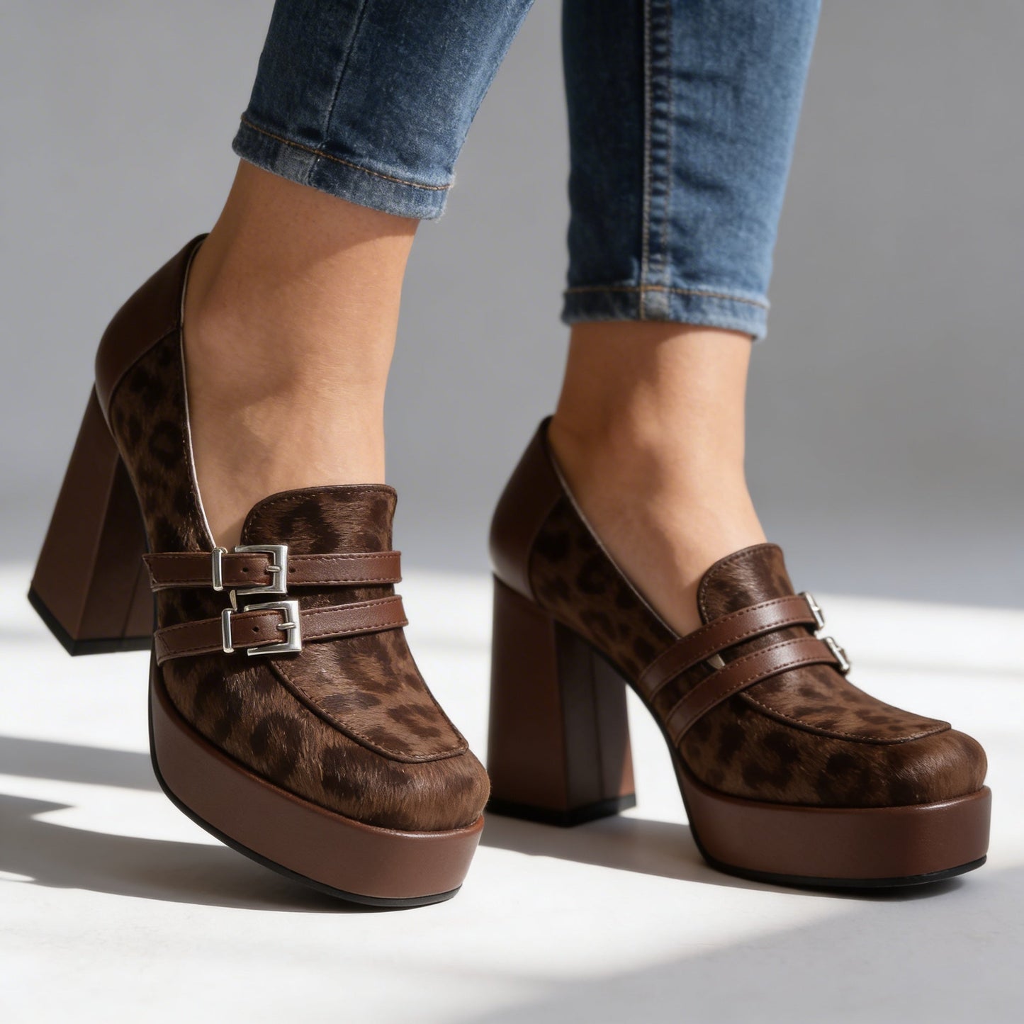 Mocassins Femme avec Imprimé Léopard Lucyle