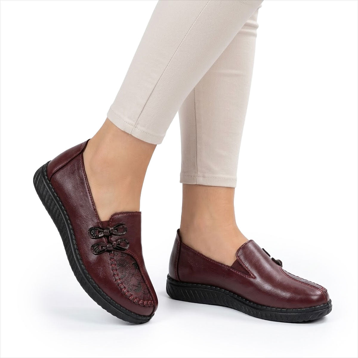 Mocassins Femme avec Motif Décoré en Cuir Lucyle