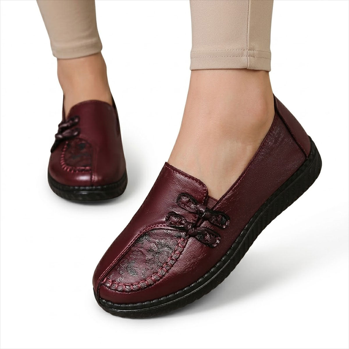 Mocassins Femme avec Motif Décoré en Cuir Lucyle