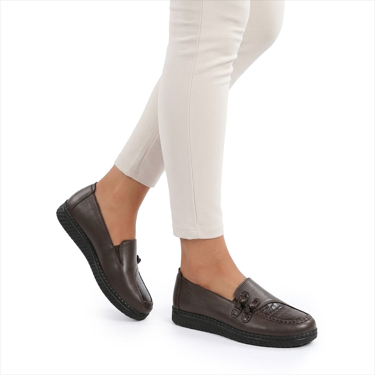 Mocassins Femme avec Motif Décoré en Cuir Lucyle