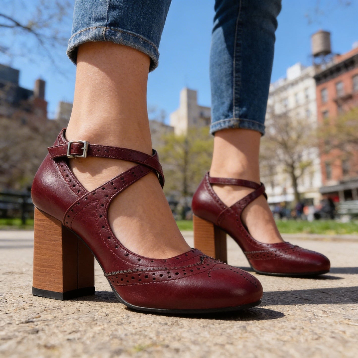 Mocassins Femme avec Talon Haut et Détails Vintage Lucyle