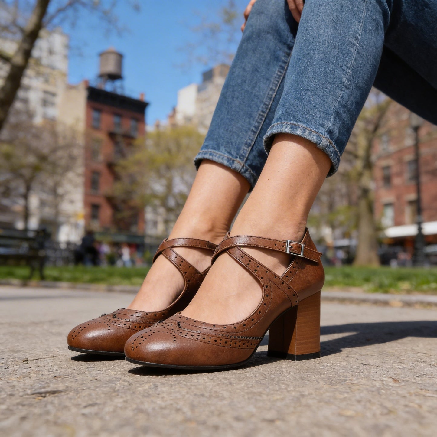 Mocassins Femme avec Talon Haut et Détails Vintage Lucyle
