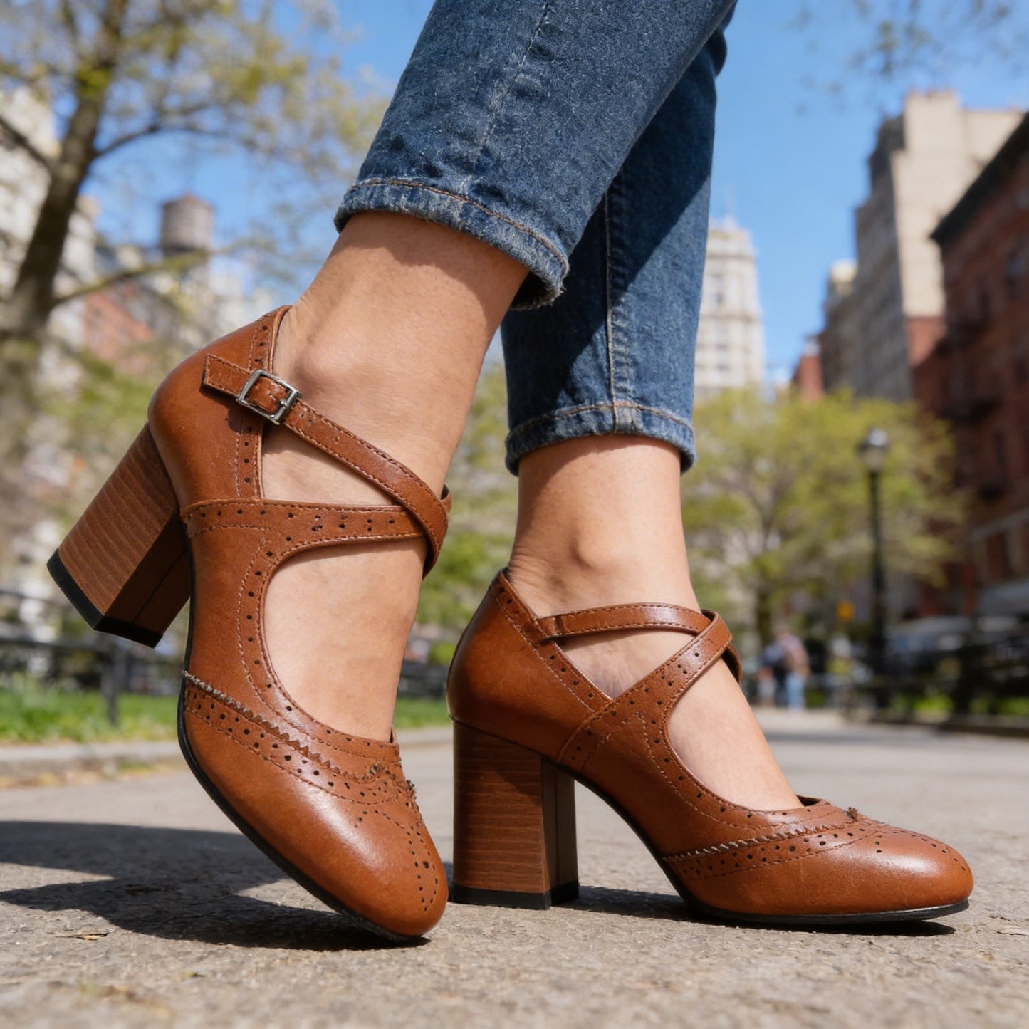 Mocassins Femme avec Talon Haut et Détails Vintage Lucyle