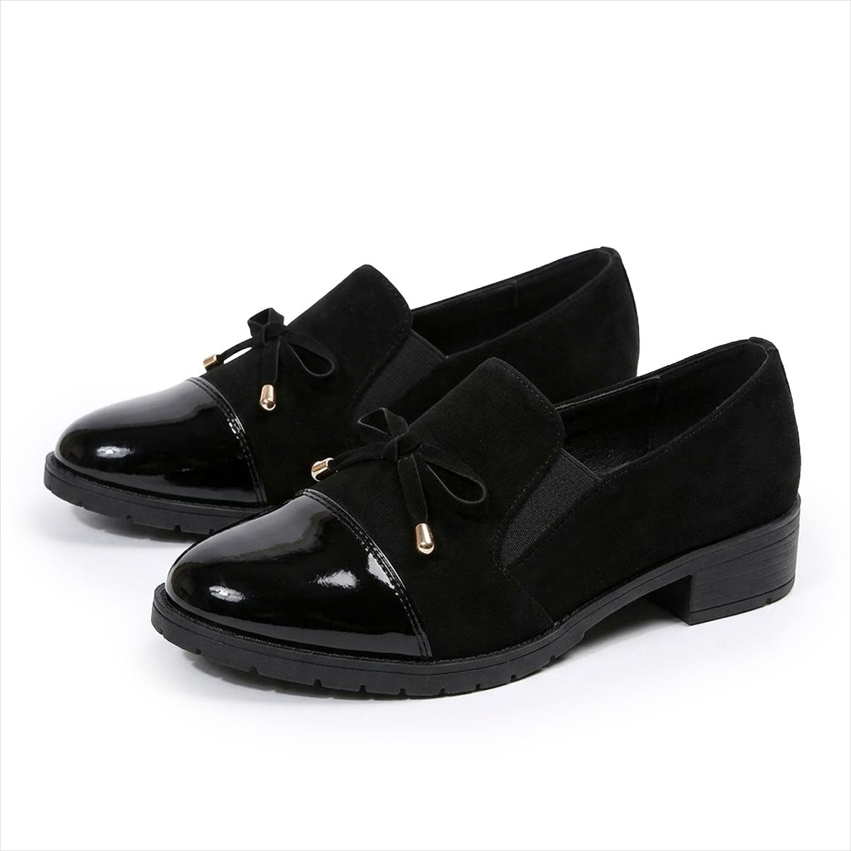 Mocassins Femme en Cuir Verni avec Nœud Élégant Lucyle