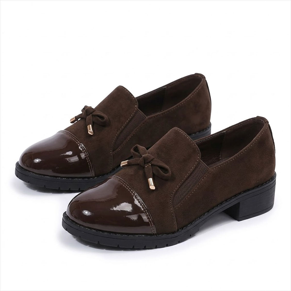 Mocassins Femme en Cuir Verni avec Nœud Élégant Lucyle