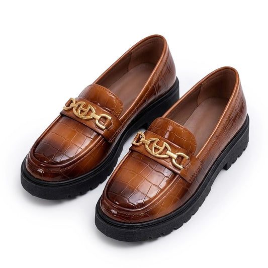 Mocassins Femme en Imitation Crocodile avec Confort Optimal Lucyle