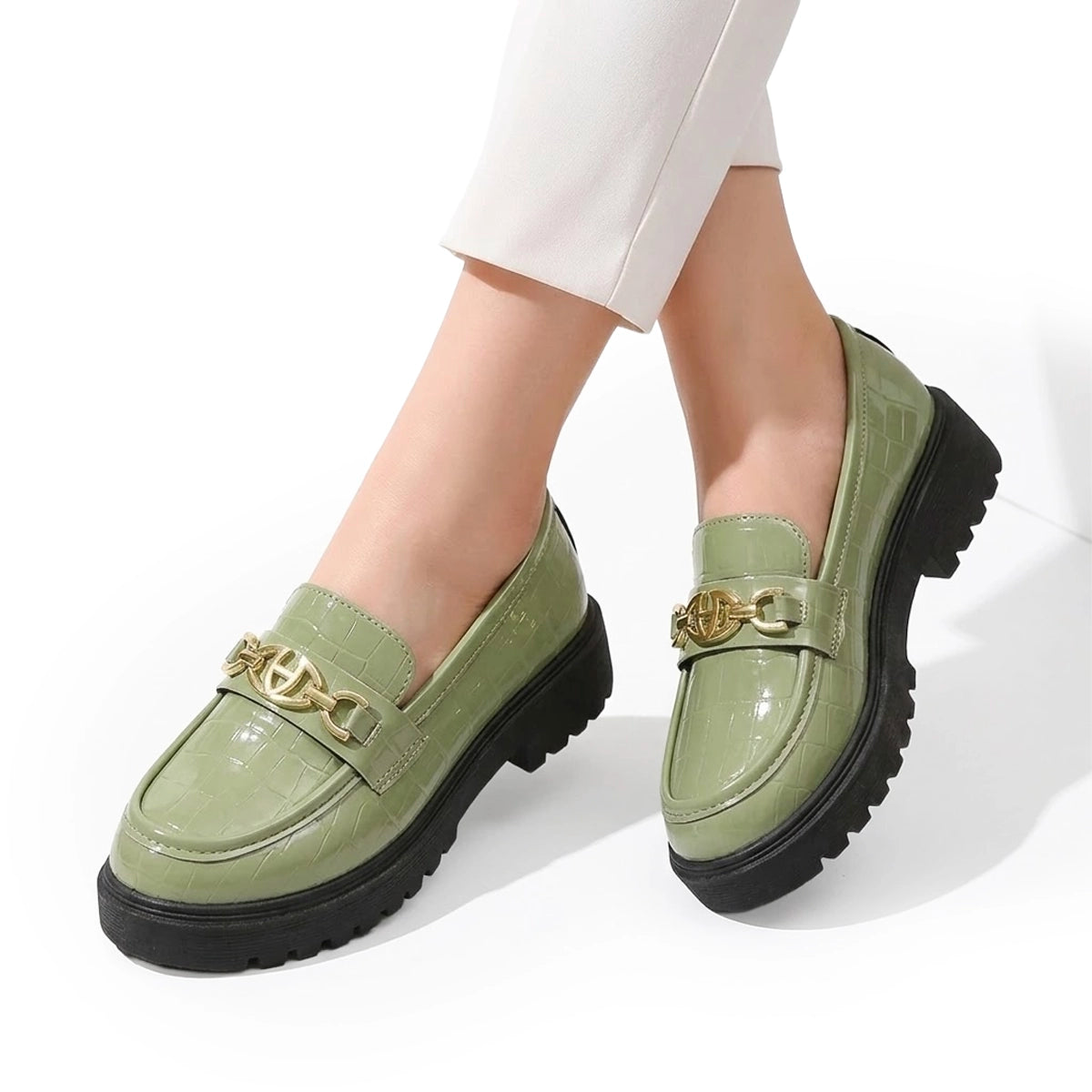 Mocassins Femme en Imitation Crocodile avec Confort Optimal Lucyle