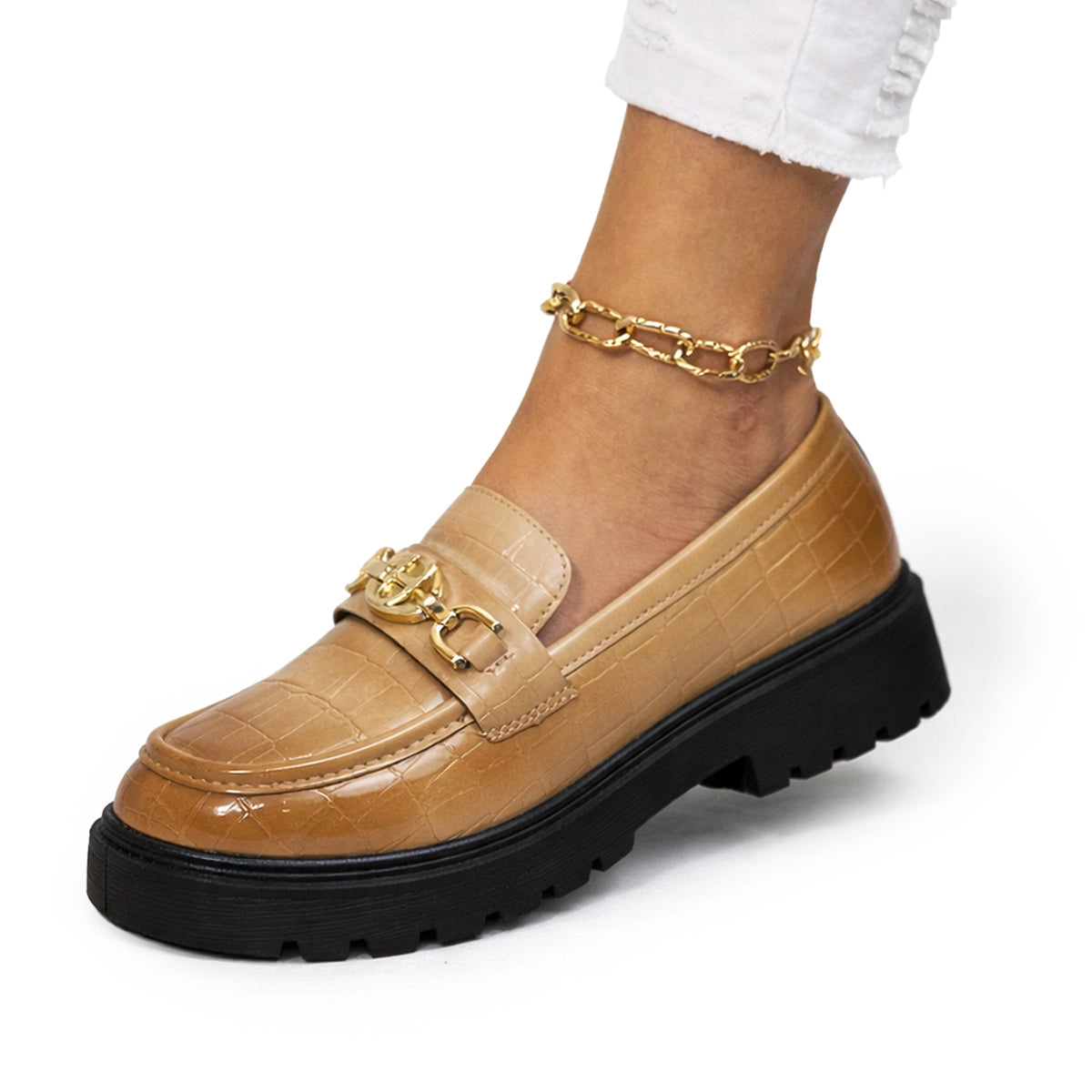 Mocassins Femme en Imitation Crocodile avec Confort Optimal Lucyle