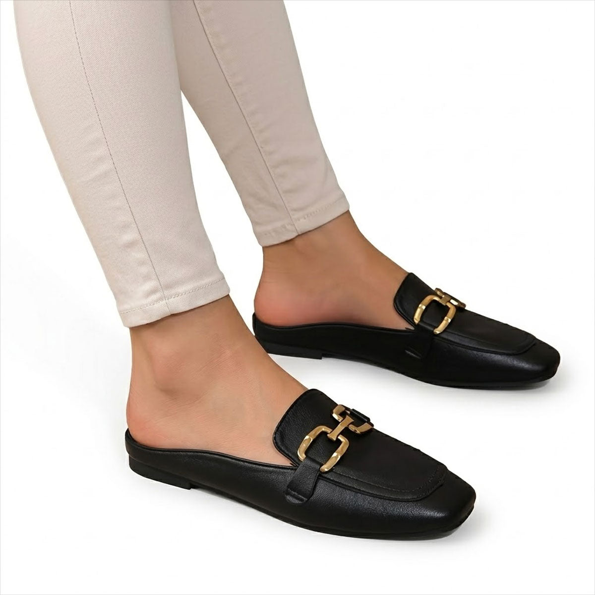 Mules Femme avec Détail Mors en Cuir Lucyle