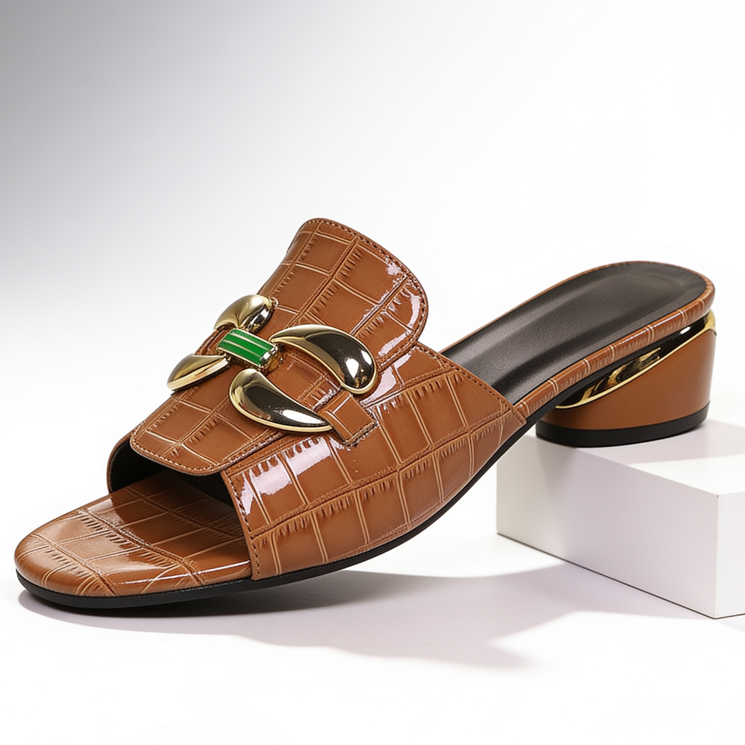 Mules Femme avec Tige Vernie Croco Lucyle