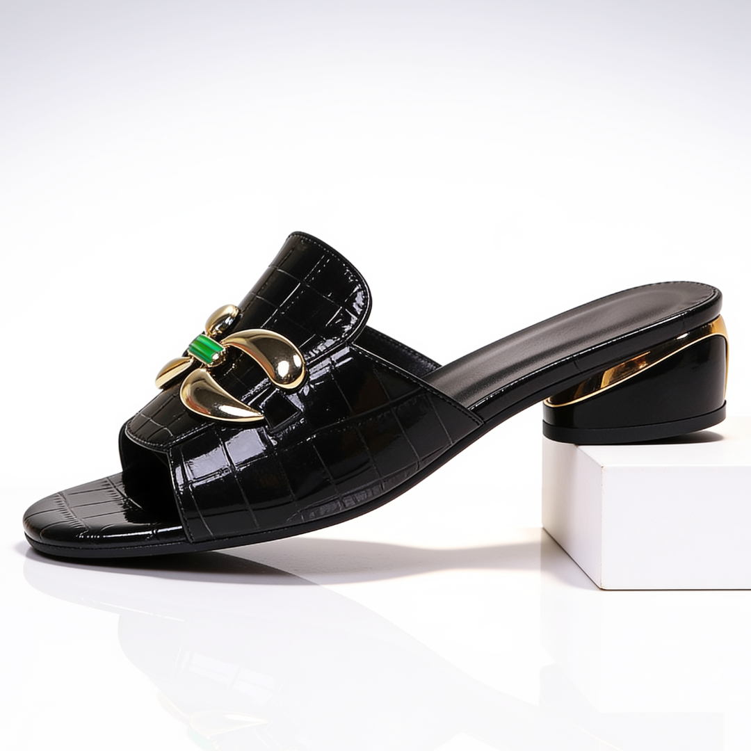 Mules Femme avec Tige Vernie Croco Lucyle