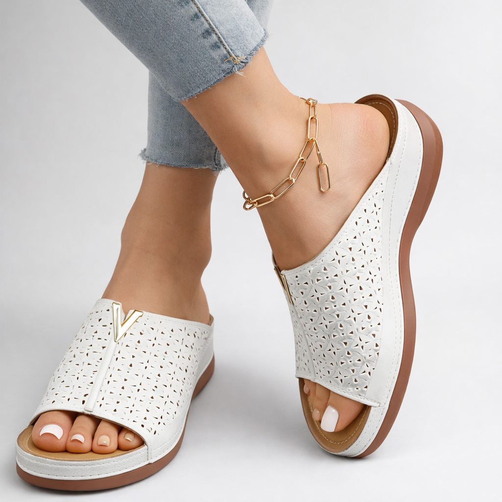 Mules Femme avec Tige en Cuir Perforé Lucyle