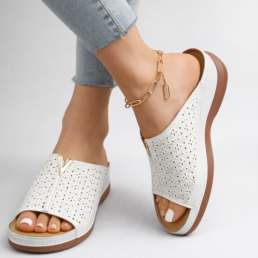 Mules Femme avec Tige en Cuir Perforé Lucyle