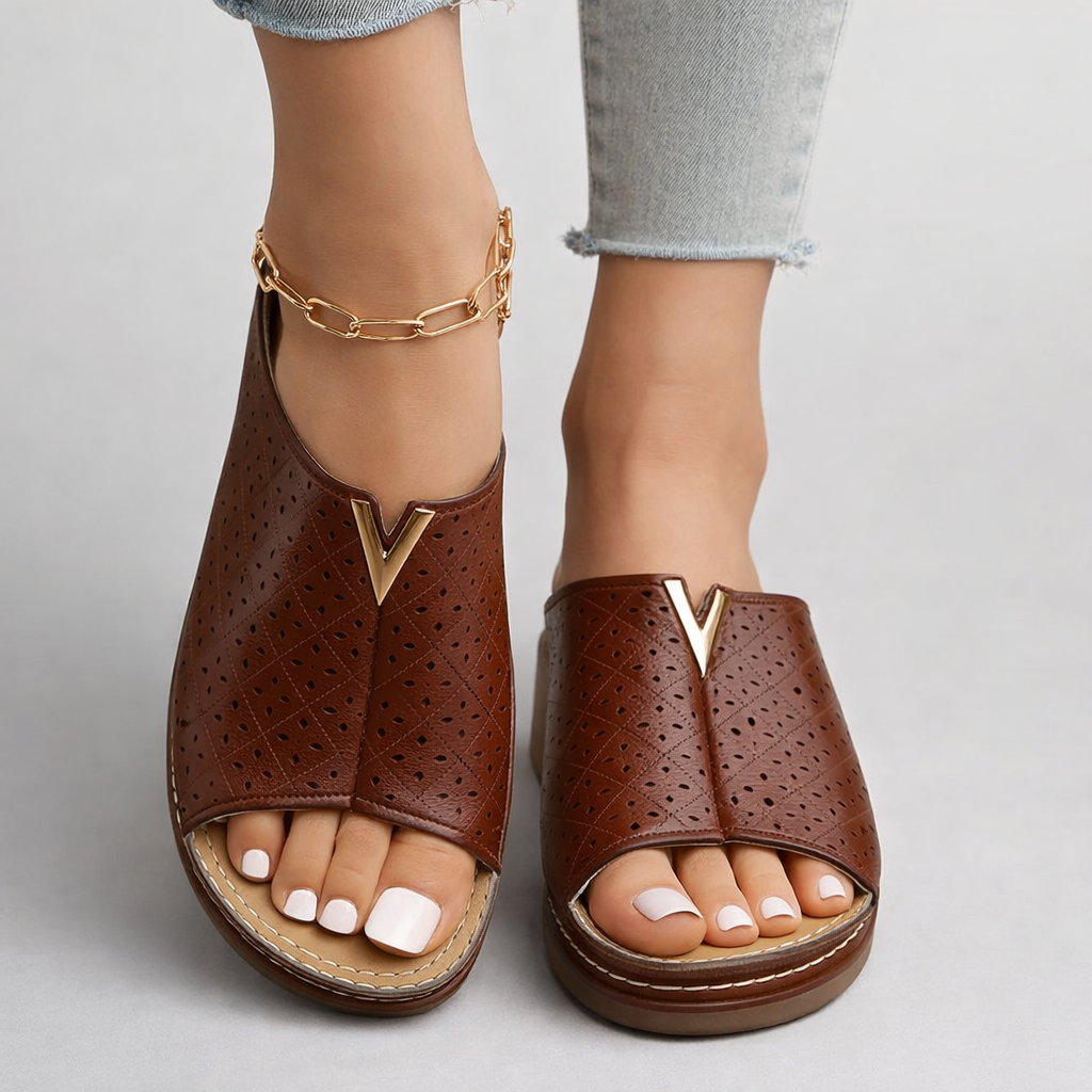 Mules Femme avec Tige en Cuir Perforé Lucyle