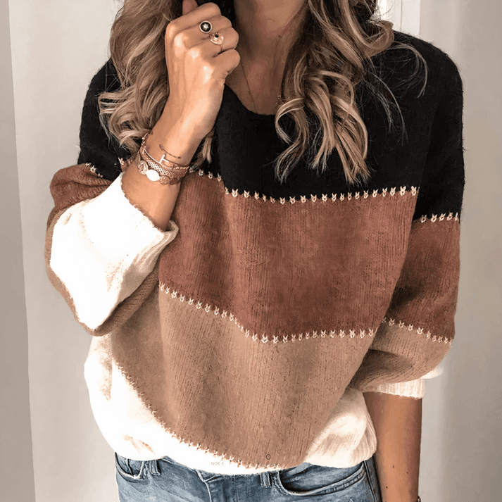 Pull Femme Rayé Ample avec Design Décontracté Lucyle