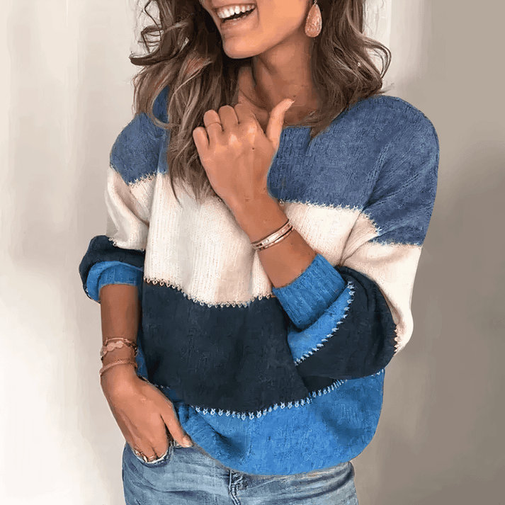 Pull Femme Rayé Ample avec Design Décontracté Lucyle
