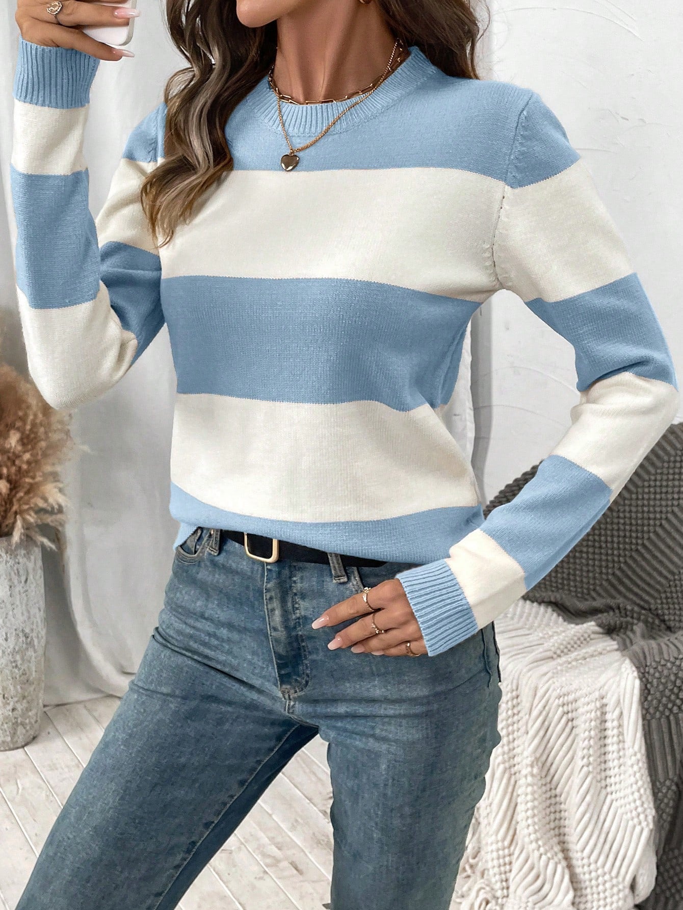 Pull Femme Rayé à Manches Longues Lucyle