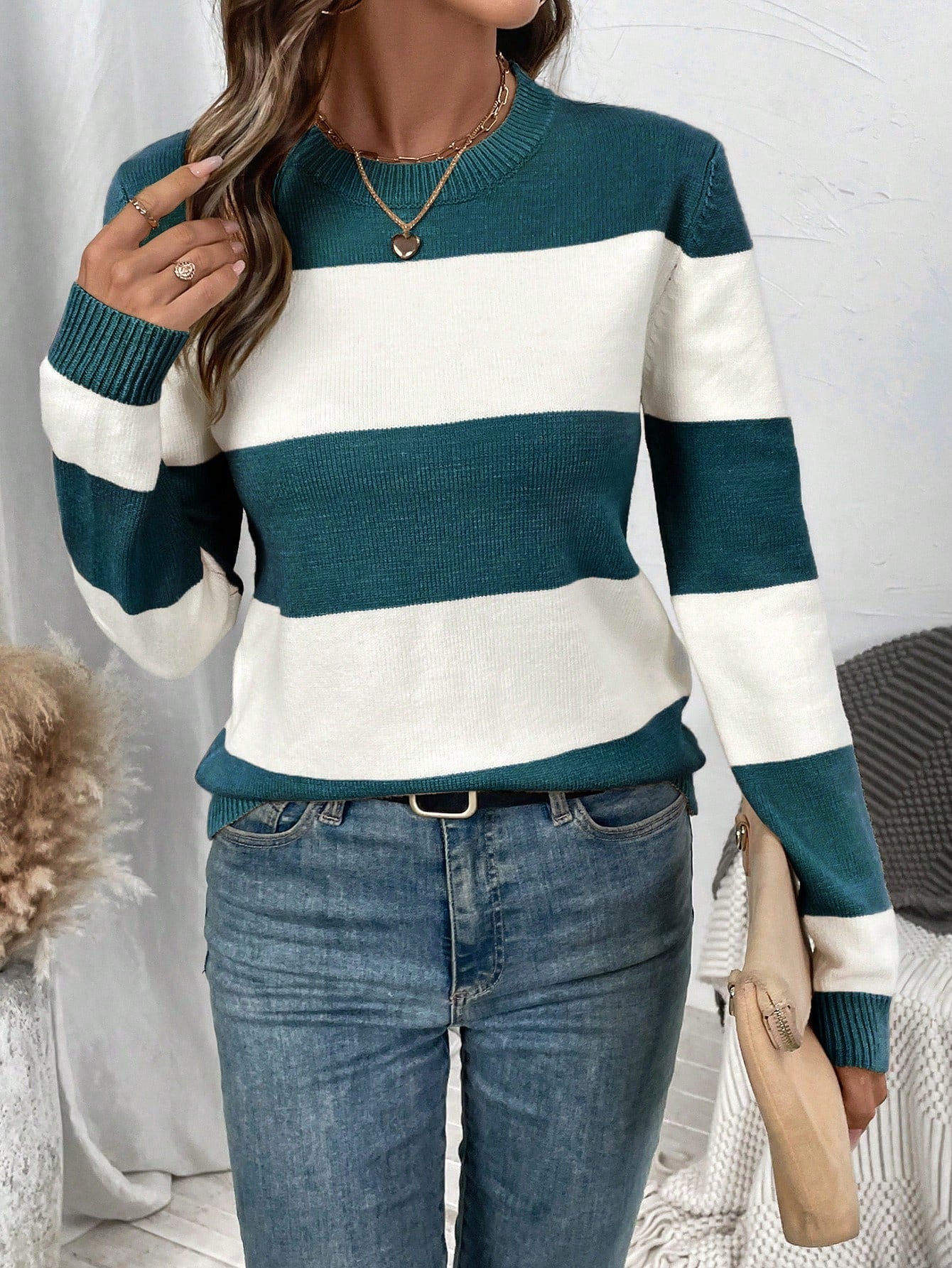 Pull Femme Rayé à Manches Longues Lucyle