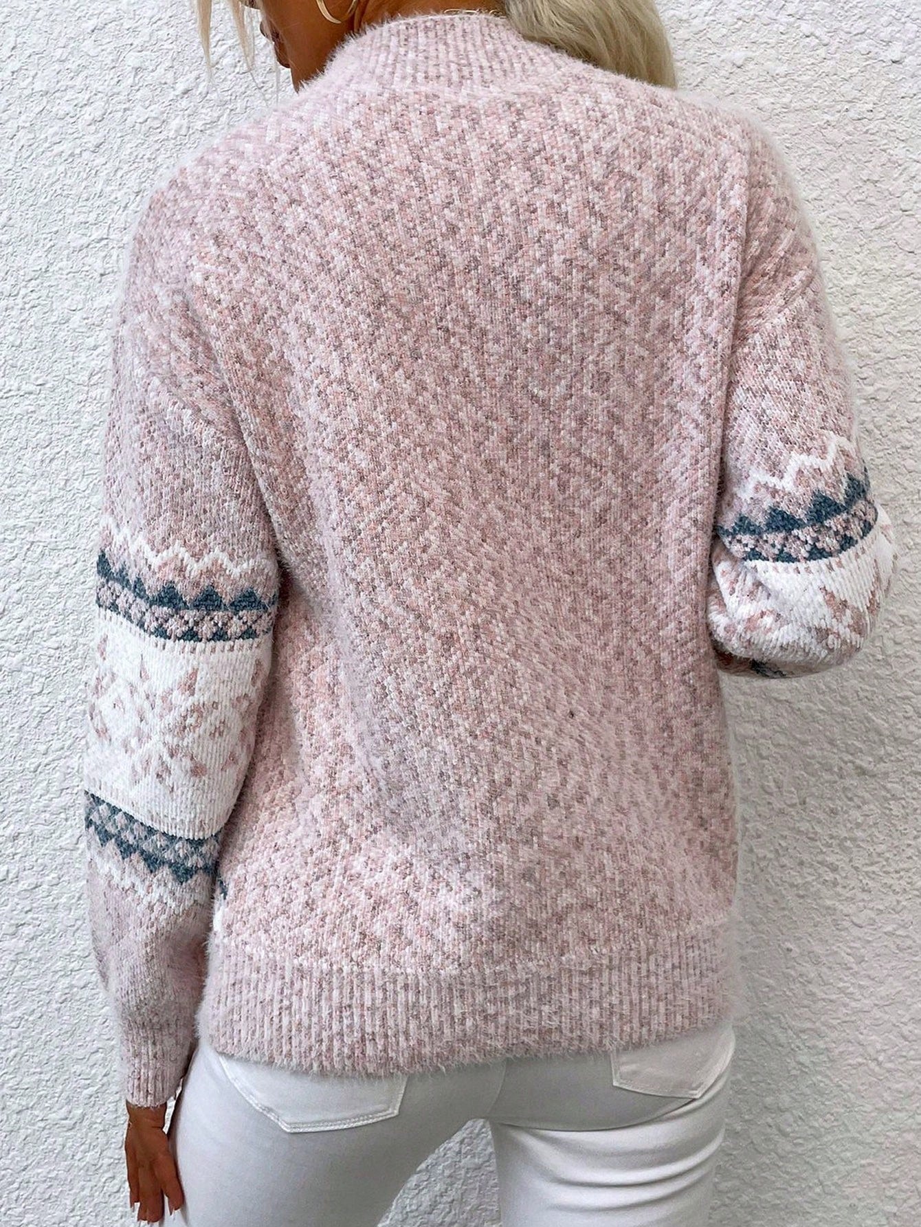 Pull Femme à Manches Longues avec Col Bas Lucyle