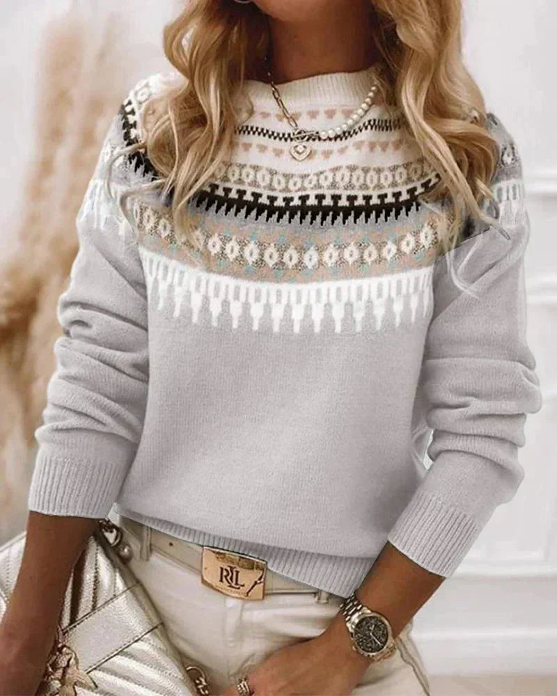 Pull Femme à Motif Nordique en Maille Lucyle