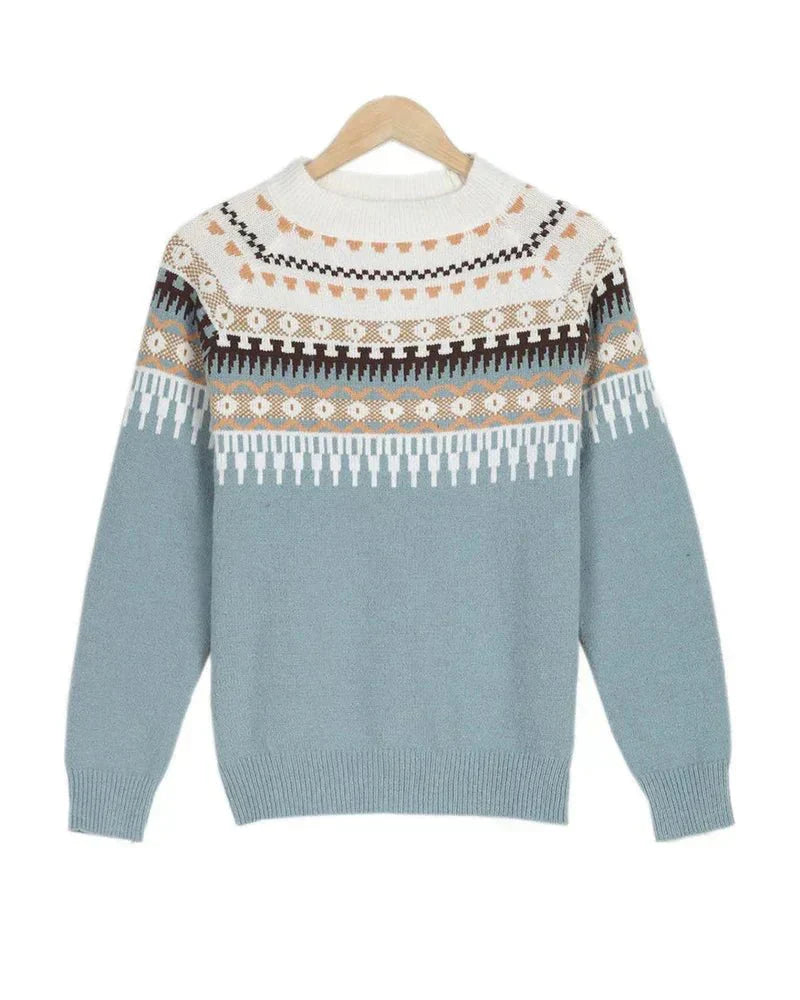 Pull Femme à Motif Nordique en Maille Lucyle