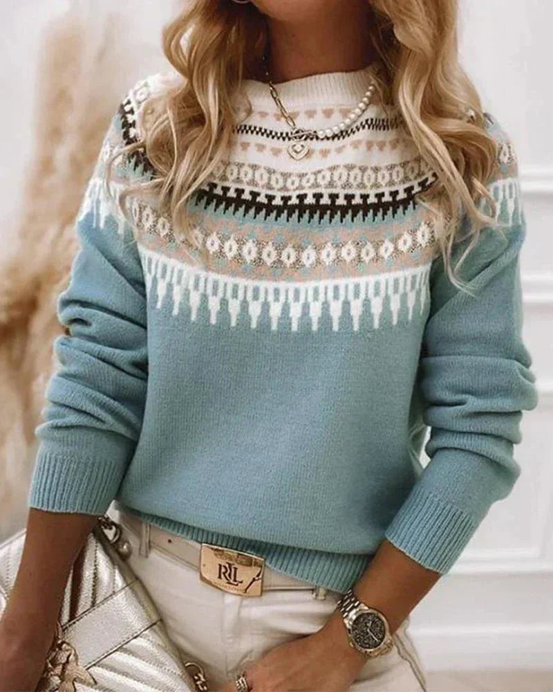 Pull Femme à Motif Nordique en Maille Lucyle