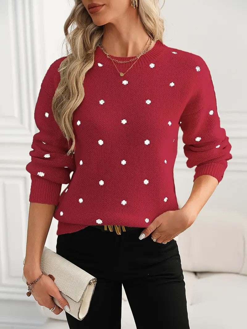 Pull Femme à Pois avec Coupe Décontractée Lucyle