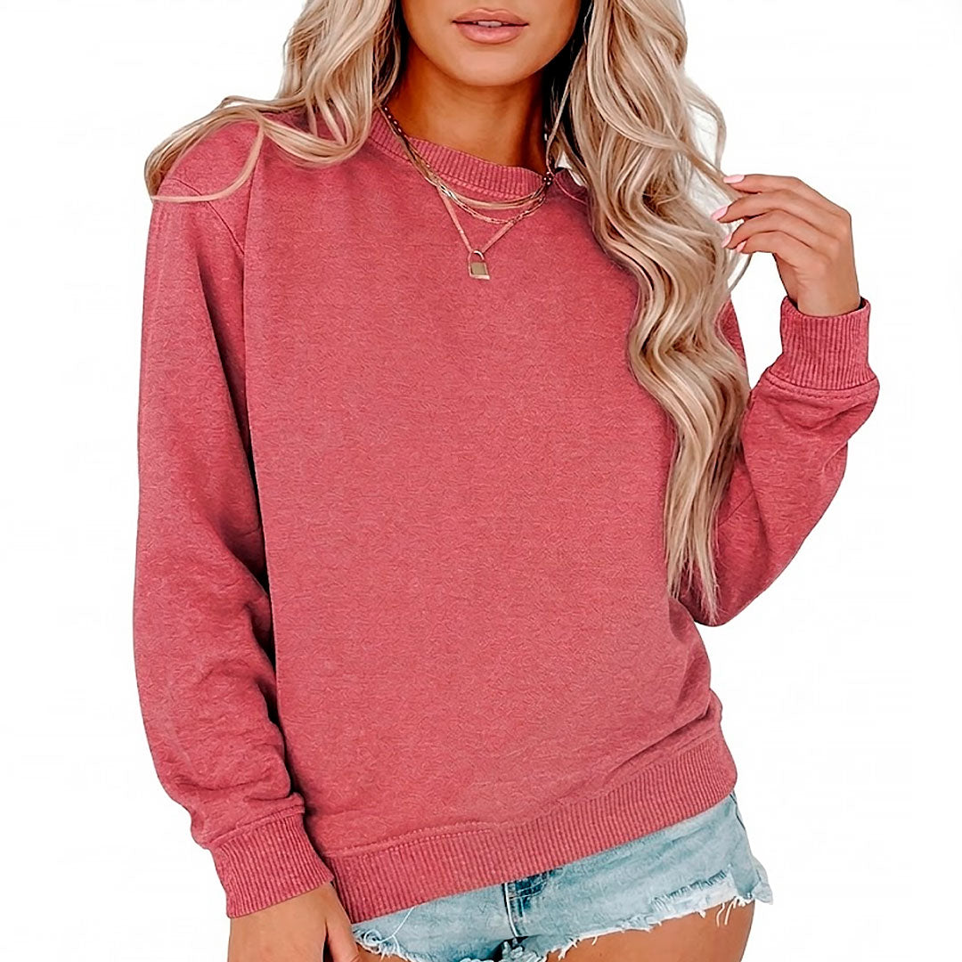 Pull Femme avec Col Rond en Maille Douce Lucyle