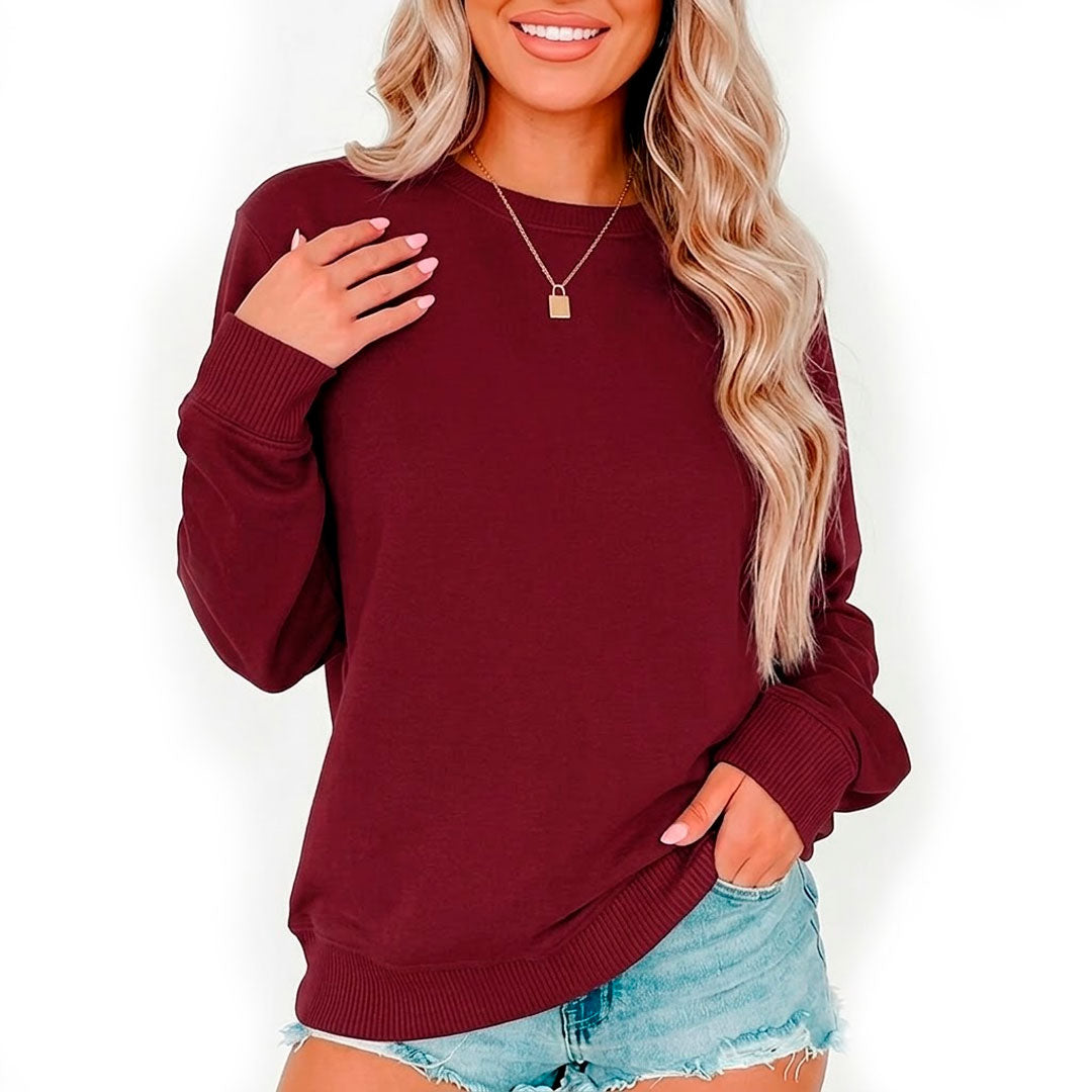 Pull Femme avec Col Rond en Maille Douce Lucyle